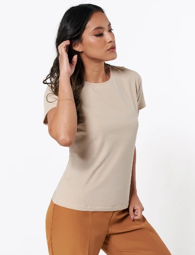 Camiseta Llana Crema