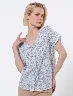 Blusa Azul Prints Flores Mujer – Diseño alegre y femenino