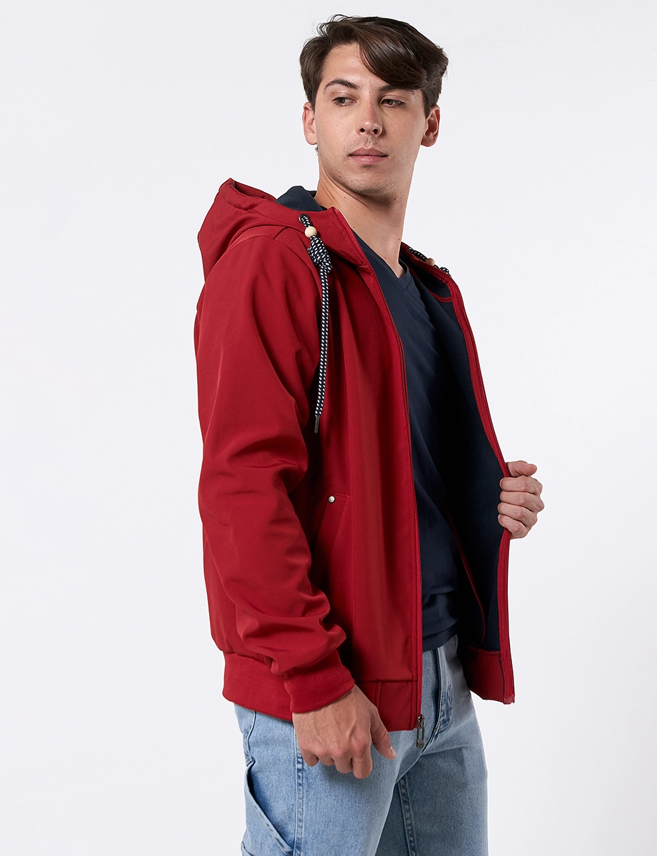 Chaqueta con Capucha Rojo