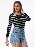 Body a Rayas Negro Mujer – Diseño ajustado con estilo moderno