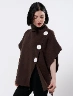 Poncho Botones Unicolor Mujer – Estilo elegante para días frescos