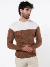 Sweater bloque de Color Café Medio Hombre – Combinación moderna para días fríos