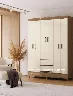 Armario Fit 6 Puertas Jequitiba/Blanco Antiguo | Muebles El Bosque