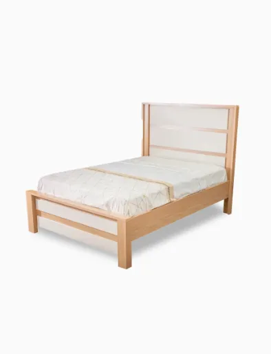 Cama Cindy Full (2 Plazas) Naturale/Cristalo | Muebles El Bosque