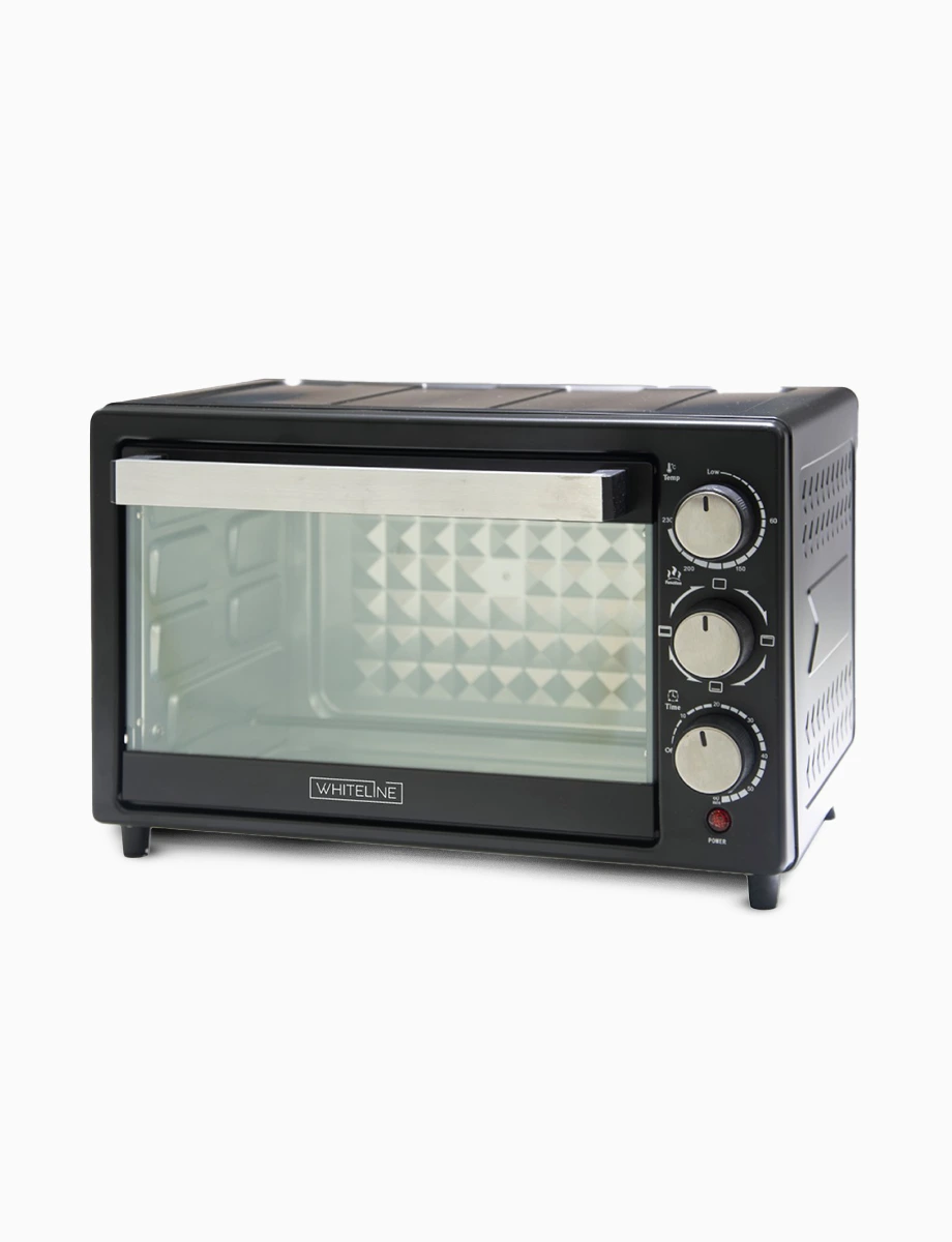Combo Horno Eléctrico + Cafetera + Extractor de jugos | Whiteline + Set x3 Fuente de Vidrio