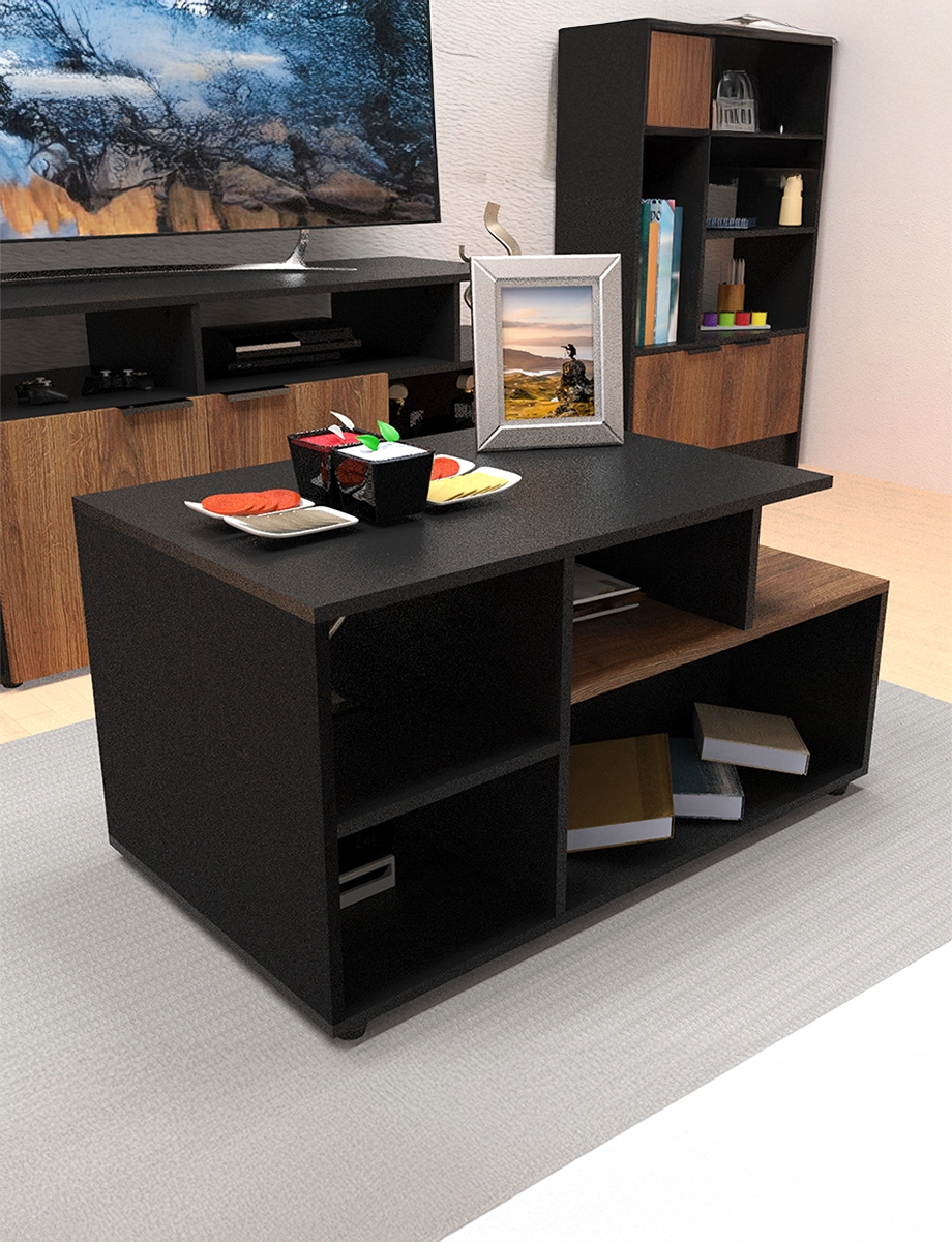 Mesa de Centro Edimburgo Negro/Arizona | Mueble Fácil