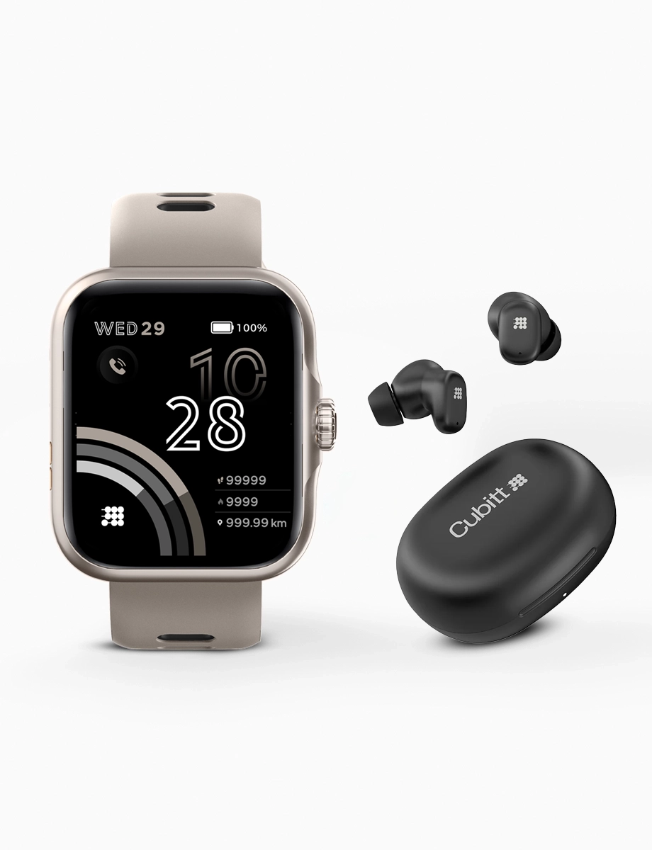 Combo SmartWatch Viva Pro Gris + Audífonos Power Buds Negro | Cubitt
