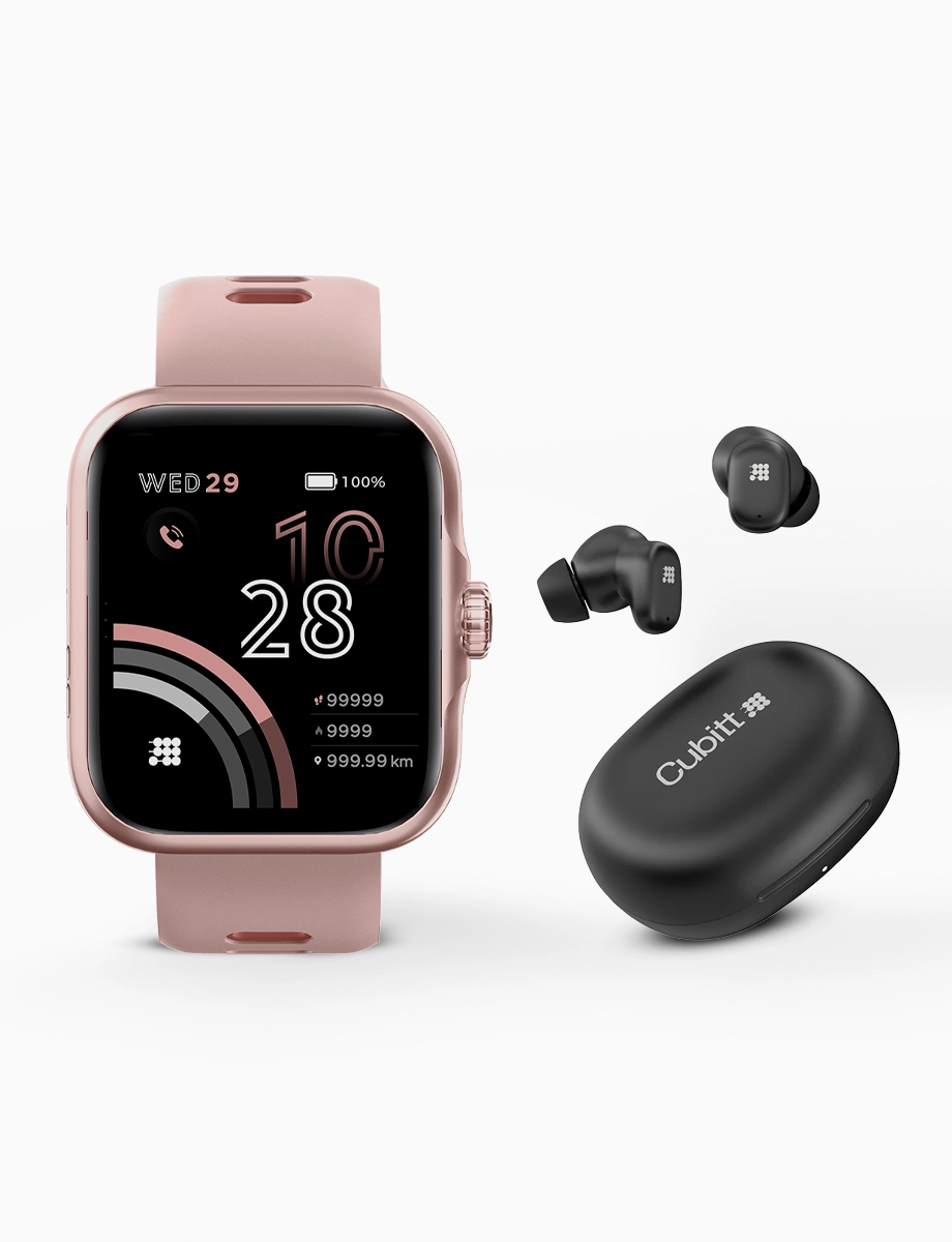 Combo SmartWatch Viva Pro Rose Gold + Audífonos Power Buds Negro | Cubitt