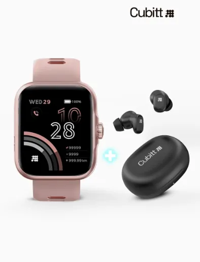Combo SmartWatch Viva Pro Rose Gold + Audífonos Power Buds Negro | Cubitt