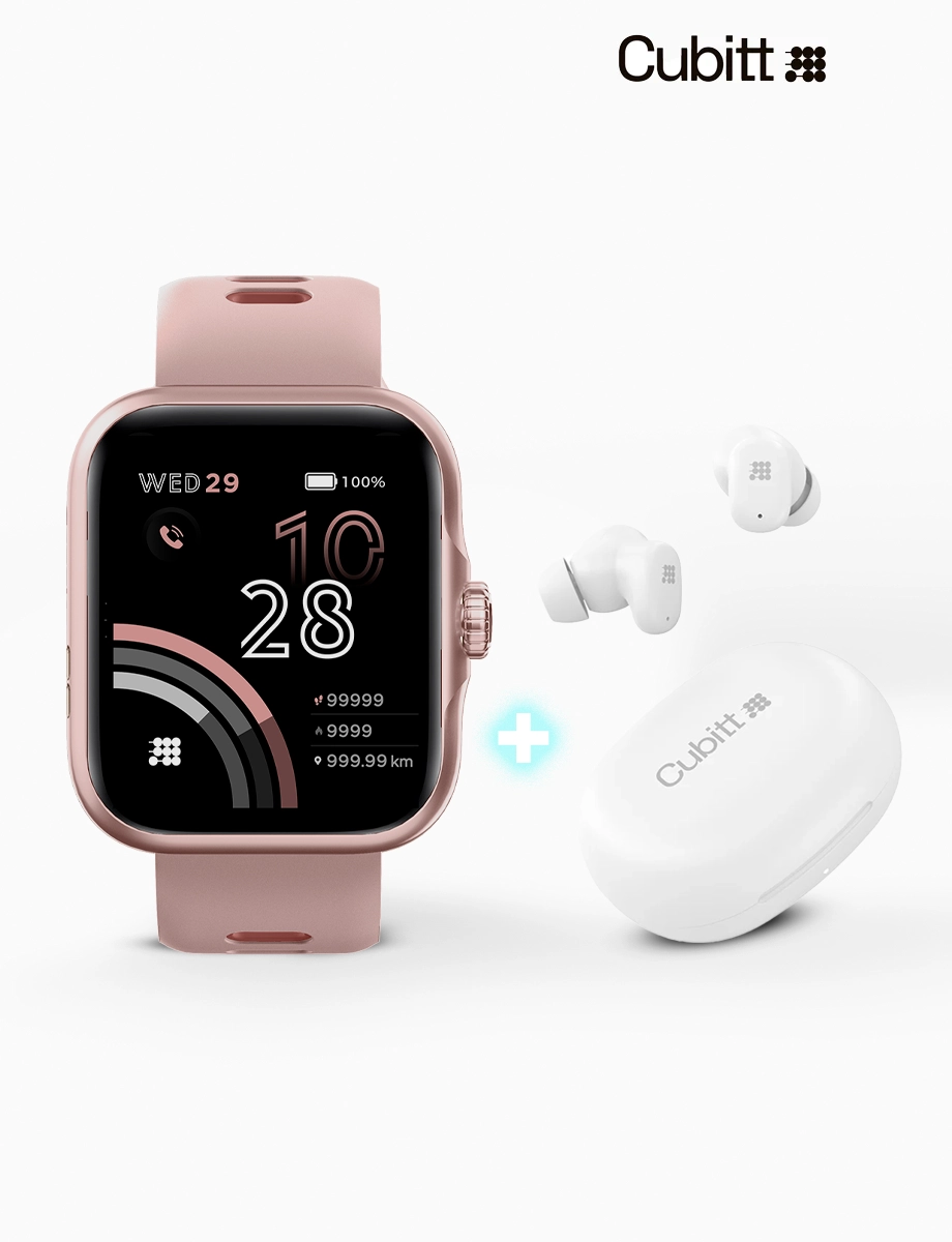 Combo SmartWatch Viva Pro Rose Gold + Audífonos Power Buds Blanco | Cubitt