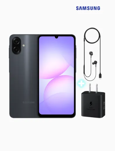 Celular A07 de 128 GB y RAM 4 GB Negro | Samsung + Gratis Audífonos + Cargador de Pared | Samsung
