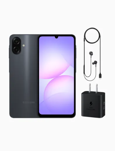Celular A07 de 128 GB y RAM 4 GB Negro | Samsung + Gratis Audífonos + Cargador de Pared | Samsung