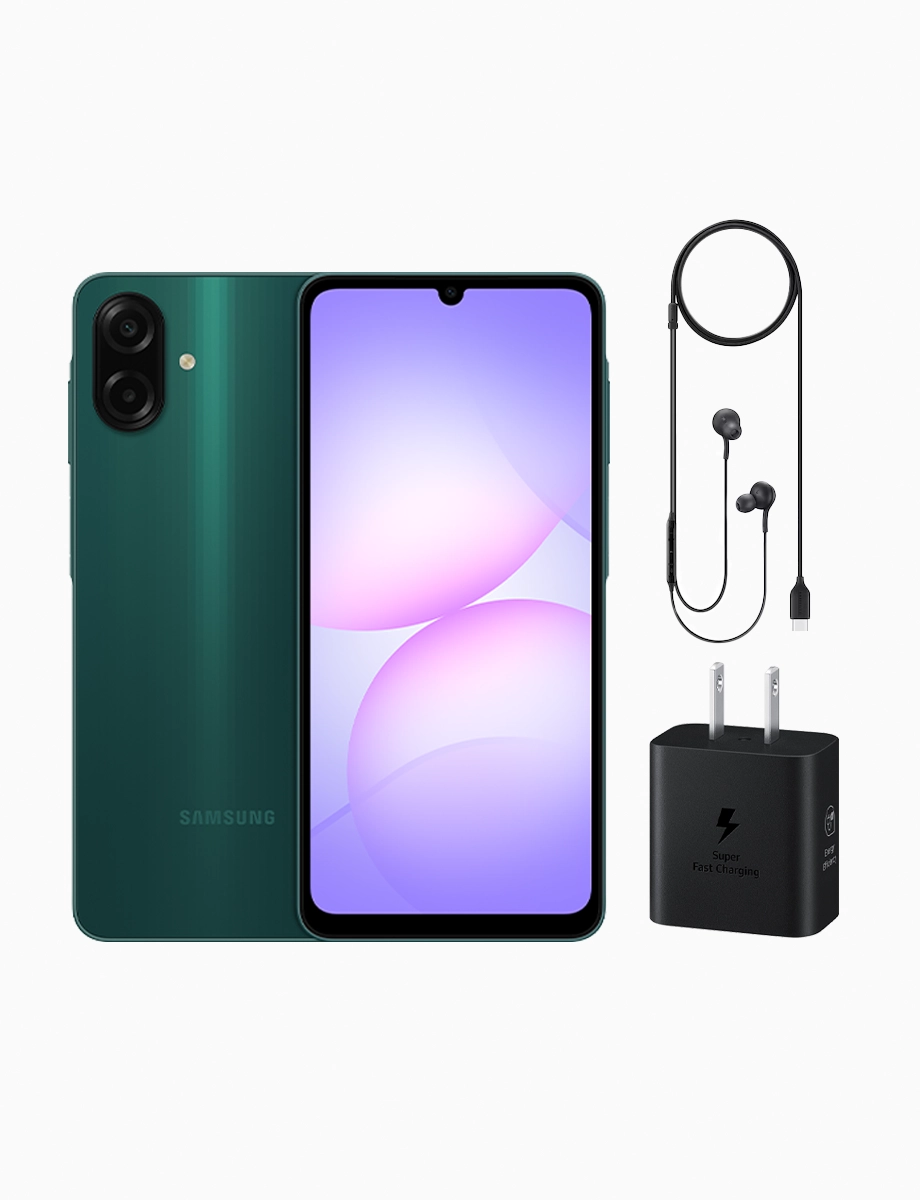 Celular A07 de 128 GB y RAM 4 GB Verde | Samsung + Gratis Audífonos + Cargador de Pared | Samsung