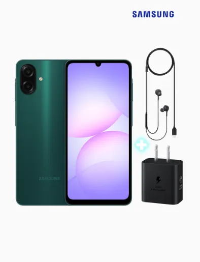 Celular A07 de 128 GB y RAM 4 GB Verde | Samsung + Gratis Audífonos + Cargador de Pared | Samsung