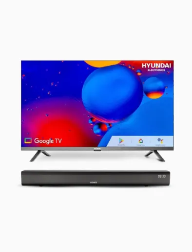 Combo Televisor 32" Led Negro | Hyundai + <em class="search-results-highlight">Barra de Sonido</em> Negra | Coby
