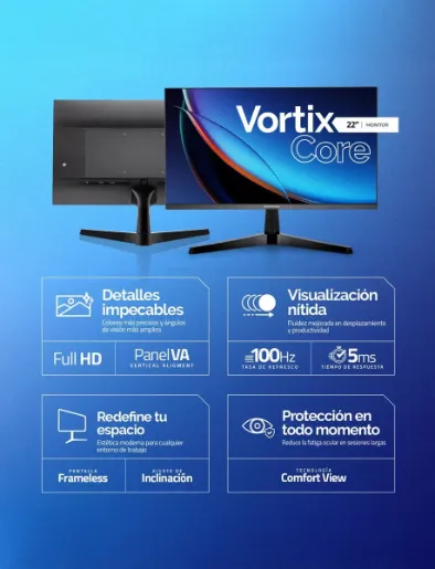 <em class="search-results-highlight">Monitor</em> Vortix Core 22" FHD Negro | Indurama