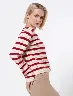 Sweater a Rayas Beige/Rojo Mujer – Estilo clásico renovado