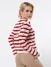Sweater a Rayas Beige/Rojo Mujer – Estilo clásico renovado