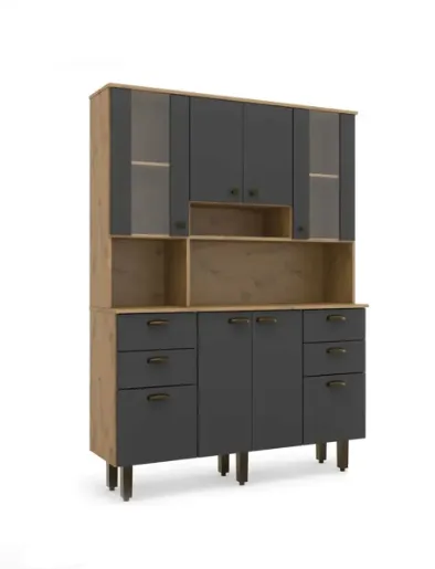 Mueble para Cocina 6 Puertas Café/Negro | Batrol