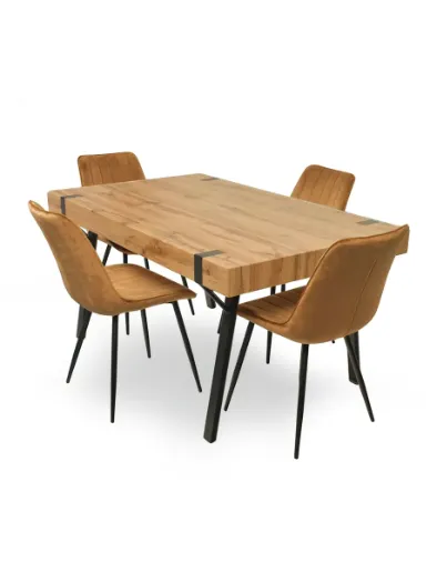 Juego de Comedor 4 Puestos Café Claro | Home Life