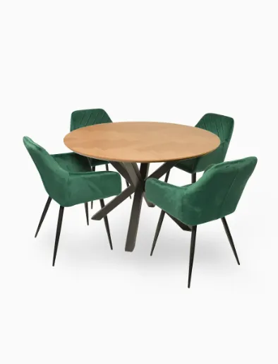 Juego de Comedor 4 Puestos Café/Verde | Home Life