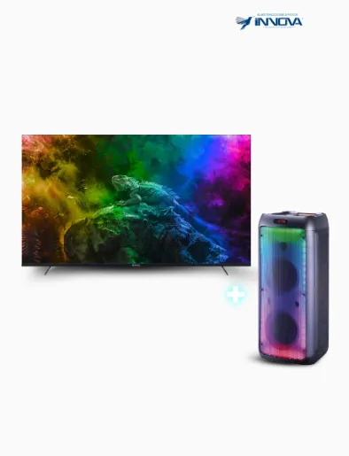 Combo Televisor 50" UHD 4K Negro + Parlante Recargable Negro | Innova