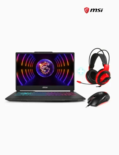 Combo Gamer Laptop Cyborg 15 A13V de 512 GB y RAM 16 GB Negro + Mouse Gaming USB Negro + Headset Gaming Negro | MSI