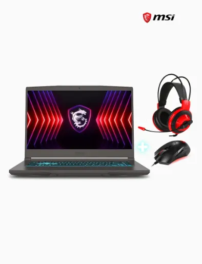 Combo Gamer Laptop THIN A15 AI B8VF-270US de 1 TB y RAM 16 GB Negro + Mouse Gaming USB Negro + Headset Gaming Negro | MSI