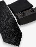 Set Corbata + Gemelos + Pañuelo Negro Hombre – Elegancia ideal para eventos especiales
