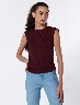 Camiseta Encarrujada Vino Mujer – Toque moderno con estilo femenino