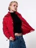 Chaqueta Padding Rombos Roja Valeria – Abrigo moderno con diseño llamativo