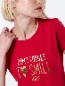 Camiseta Smile Rojo Valeria Mujer – Toque alegre casual