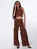 Conjunto Top + Pantalón Café Mujer – Estilo coordinado moderno