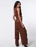 Conjunto Top + Pantalón Café Mujer – Estilo coordinado moderno
