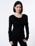 Blusa con Randa Negra Mujer – Detalle delicado para un look sofisticado