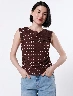 Top Mesh Chocolate Mujer – Estilo moderno con aire contemporáneo
