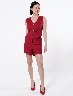Chaleco con Botones + Short Vino MARIA – Conjunto elegante femenino moderno