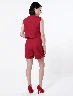 Chaleco con Botones + Short Vino MARIA – Conjunto elegante femenino moderno