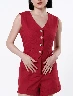 Chaleco con Botones + Short Vino MARIA – Conjunto elegante femenino moderno