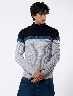 Sweater Bloque de Color Gris Medio Hombre – Estilo contemporáneo y cómodo