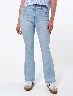 Jean Flare Celeste Mujer – Silueta amplia estilo retro