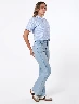 Jean Flare Celeste Mujer – Silueta amplia estilo retro