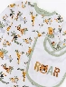 Set Body Verde + Mono Estampado + Babero Roar Niño – Estilo tierno divertido bebé
