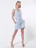 Short de Líneas Celeste Mujer – Frescura ideal para días cálidos