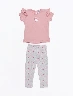 Conjunto Camiseta Rosado + Licra de Corazones Niña – Dulce combinación llena de encanto