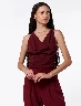 Top Drapeado Vino Mujer – Diseño elegante con caída moderna