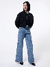 Jean Wide Leg con Cinturón Azul Claro Mujer – Estilo actual con ajuste definido