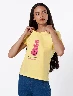 Camiseta Pink Pineapple Amarillo Mujer – Estampado tropical con estilo juvenil
