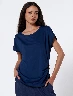 Blusa Encarrujado Lateral Azul Mujer – Detalle moderno y atractivo