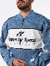 Chaqueta Estampada Azul Jean Hombre – Diseño llamativo para look urbano